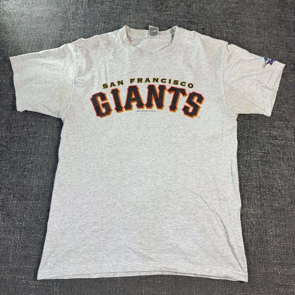 Fruit of the Loom SF Giants MLB T-Shirt Mens L Gray 2000 Vintage Graphic Tee